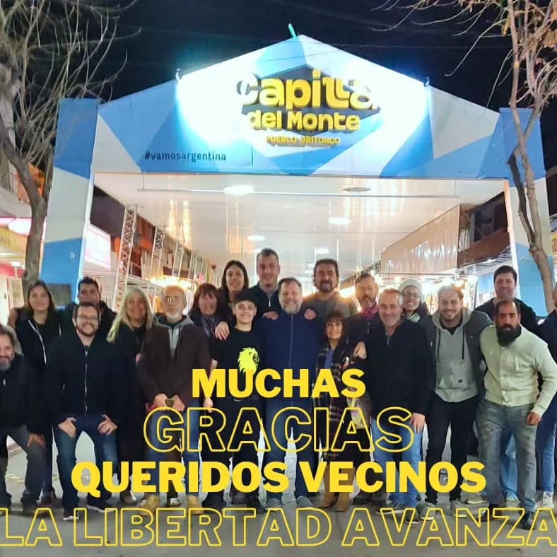Diego Settimo y grupo en la campaña intendente 2023 capilla del monte punilla cordoba